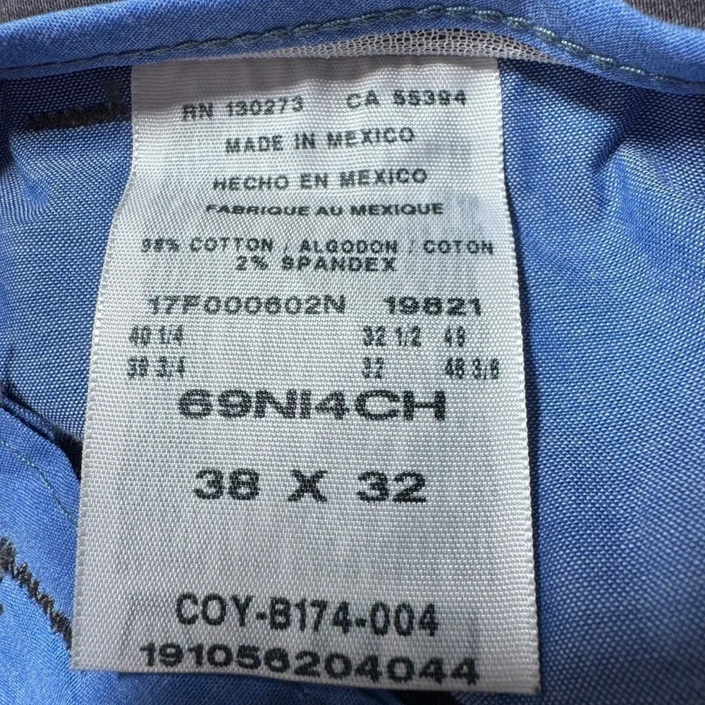 Wrangler Wrinkle Resistant Chinos Mens 38x32 Dark Grey Charcoal Pants‎